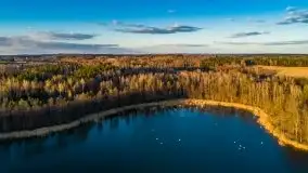 Zachód przy zwalony moście i jeziorze Patelnia, Kruklanki 03.2020 - zdjęcie 46