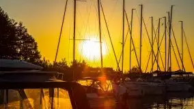 Zachód słońca, Skłodowo i jezioro Mamry - zdjęcie 1