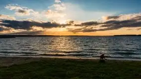 Zachód Słońca, Pierkunowo, jezioro Kisajno, lipiec 2020 - zdjęcie 1