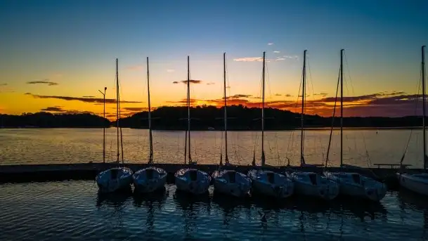 Zachód słońca nad jeziorem Kisajno