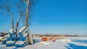 Zima w porcie AZS, jezioro Niegocin, 2021 r. - zdjęcie 37