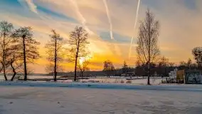 Zachód słońca w Giżycku nad jeziorem Niegocin 02.2021 - zdjęcie 7