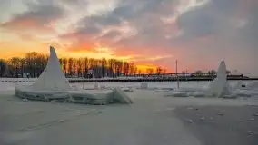 Wschód słońca w Giżycku w zimowej oprawie, 02.2021 - zdjęcie 16