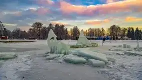 Wschód słońca w Giżycku w zimowej oprawie, 02.2021 - zdjęcie 29