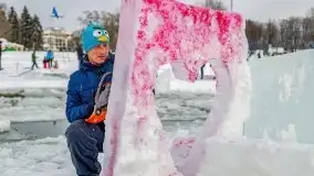 Fotorelacja z rzeźbienia w lodzie w Giżycku - zdjęcie 5