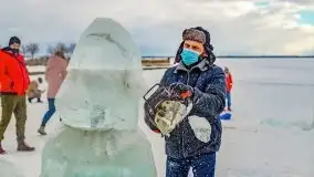 Fotorelacja z rzeźbienia w lodzie w Giżycku - zdjęcie 53