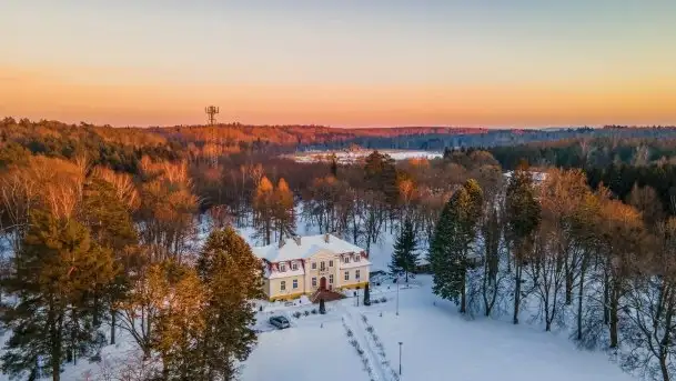 Zachód słońca nad jeziorem Siercze, luty 2021 