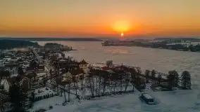 Zima i zachód słońca w porcie Tło Dla Mew - zdjęcie 20