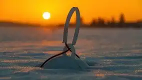 Zima i zachód słońca w porcie Tło Dla Mew - zdjęcie 9