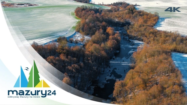 Zimowe Mazury, rzeka Dajna i okolice, 4K