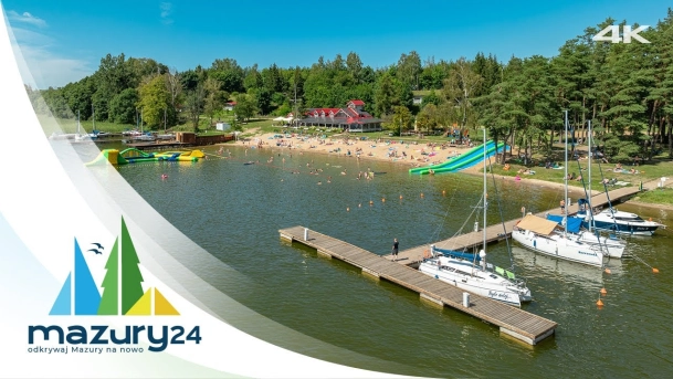 Spacer wideo po ośrodku i porcie Piękny Brzeg, jezioro Święcajty