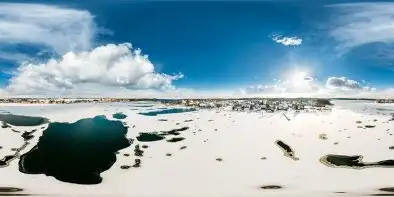 Zimowe Rydzewo, zamarznięte jezioro Boczne