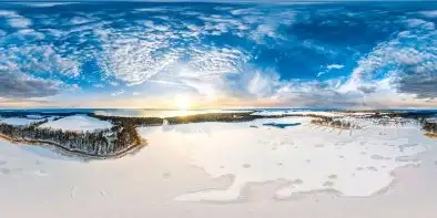 Zimowy Sztynort i jezioro Sztynorckie