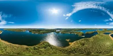 Jezioro Kisajno i wyspa Duży Ostrów